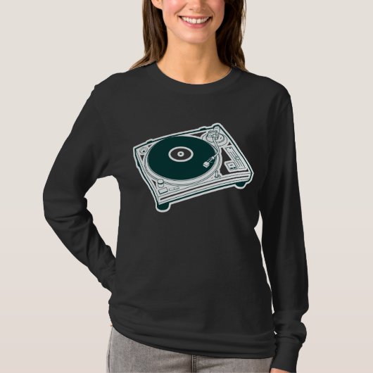 De de oude Was/Platenspeler van de School T-shirt (Voorkant)