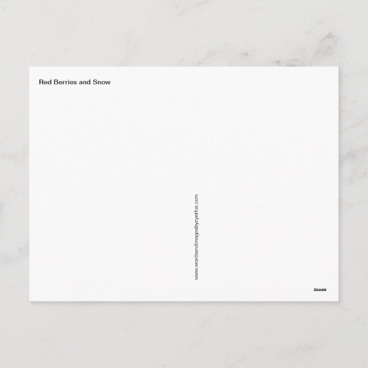 De de Rode Bessen en Sneeuw van het Briefkaart van (Achterkant)