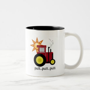 De de rode T-shirts en Giften van de Tractor van Tweekleurige Koffiemok
