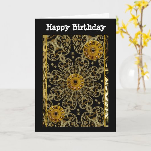 De de roestmachines van Steampunk vervalsen Kaart (Gele Bloem)