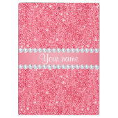 De de Roze Lovertjes en Diamanten van Faux Klembord (Achterkant)