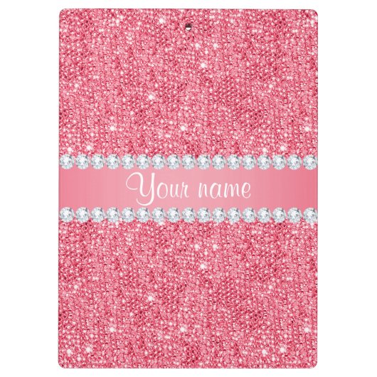 De de Roze Lovertjes en Diamanten van Faux Klembord (Achterkant)