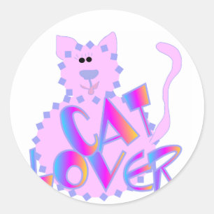 De de roze T-shirts en Giften van de Minnaar van Ronde Sticker