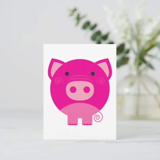 De de roze T-shirts en Giften van het Varken Briefkaart (Staand voorkant)