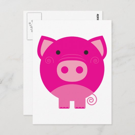 De de roze T-shirts en Giften van het Varken Briefkaart (Voorkant / Achterkant)