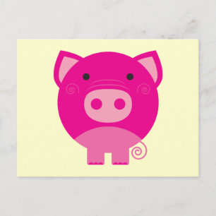 De de roze T-shirts en Giften van het Varken Briefkaart