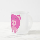 De de roze T-shirts en Giften van het Varken Matglas Koffiemok (Voorkant rechts)