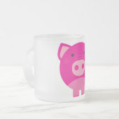 De de roze T-shirts en Giften van het Varken Matglas Koffiemok (Voorkant links)