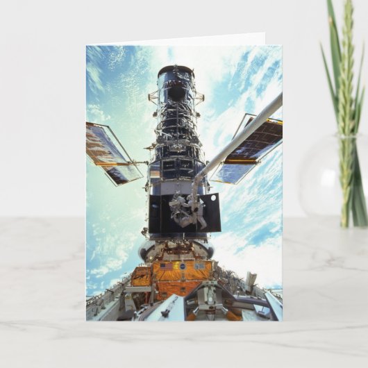 De de RuimteTelescoop en astronauten van Hubble Kaart (Voorkant)