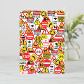 De de signaaluitnodiging van het verkeer - pas aan kaart (Staand voorkant)