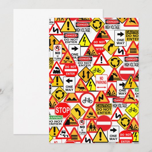 De de signaaluitnodiging van het verkeer - pas aan kaart (Voorkant / Achterkant)