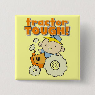 De de Taaie T-shirts en Giften van de tractor Vierkante Button 5,1 Cm