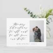 De de tekstfoto van het manuscript Kerstmis bewaar Feestdagenkaart (Staand voorkant)