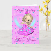 de de tweeling kaart - roze en blauwe polka van de (Gele Bloem)