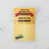 De de vrachtwagenpartij van het spel dankt u nota bedankkaart (Binnen)