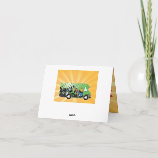 De de vrachtwagenpartij van het spel dankt u nota bedankkaart (Achterkant)