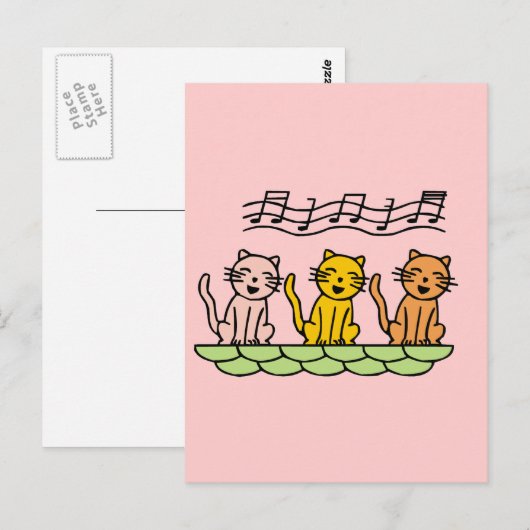 De de zingende T-shirts en Giften van Katten Briefkaart (Voorkant / Achterkant)