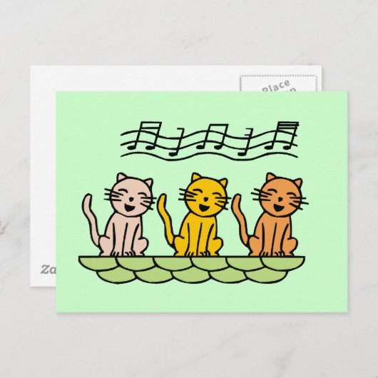 De de zingende T-shirts en Giften van Katten Briefkaart (Voorkant / Achterkant)