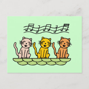 De de zingende T-shirts en Giften van Katten Briefkaart