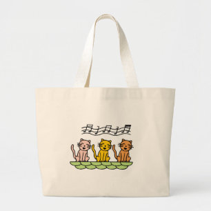 De de zingende T-shirts en Giften van Katten Grote Tote Bag