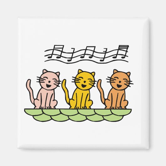 De de zingende T-shirts en Giften van Katten Magneet (Voorkant)