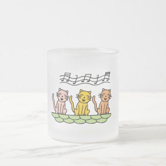 De de zingende T-shirts en Giften van Katten Matglas Koffiemok (Center)