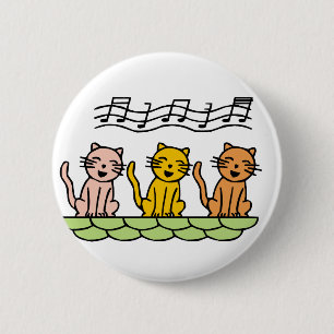 De de zingende T-shirts en Giften van Katten Ronde Button 5,7 Cm