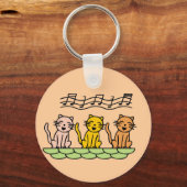 De de zingende T-shirts en Giften van Katten Sleutelhanger (Voorkant)
