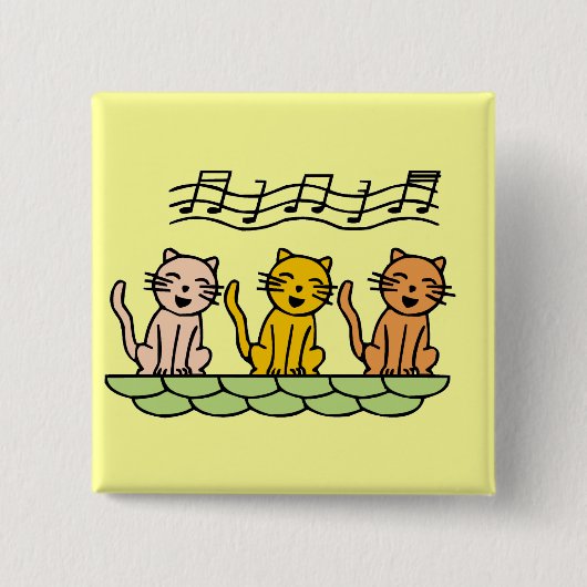De de zingende T-shirts en Giften van Katten Vierkante Button 5,1 Cm (Voorkant)