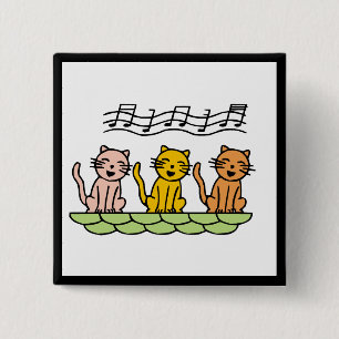 De de zingende T-shirts en Giften van Katten Vierkante Button 5,1 Cm