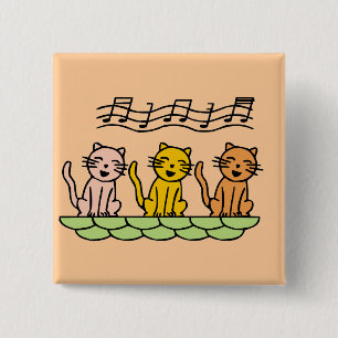 De de zingende T-shirts en Giften van Katten Vierkante Button 5,1 Cm