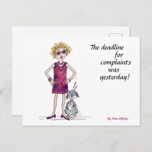 De deadline voor klachten was gisteren. briefkaart (Voorkant / Achterkant)