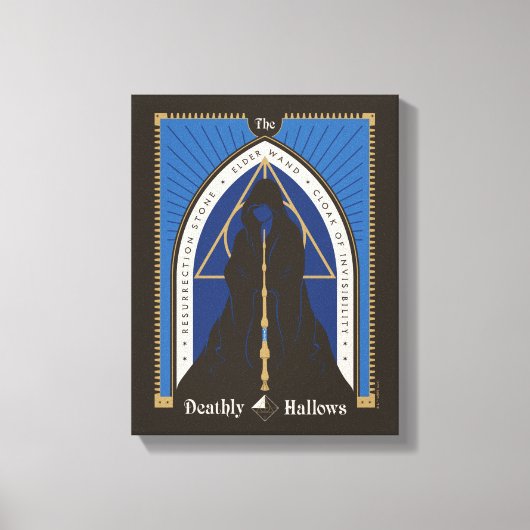 De Deathly Hallows-mantel, toverstaf en steen Canvas Afdruk (Voorkant)