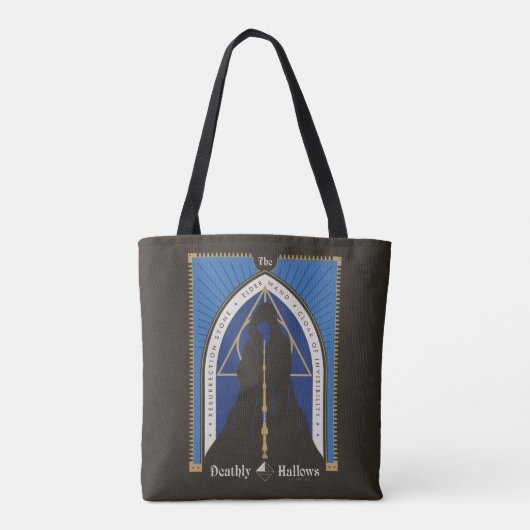 De Deathly Hallows-mantel, toverstaf en steen Tote Bag (Achterkant)