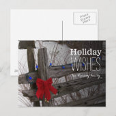 De decoratie van Kerstmis op een oude houten Feestdagenkaart (Voorkant / Achterkant)