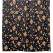 De decoraties van een gouden winternacht douchegordijn (Voorkant)