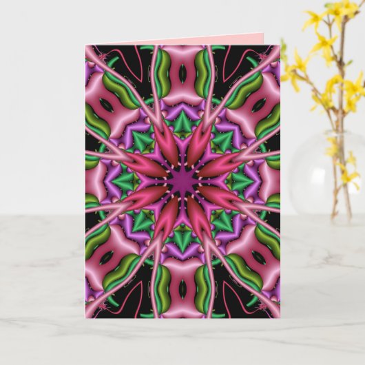 De decoratieve abstracte kaart van de Verjaardag (Gele Bloem)