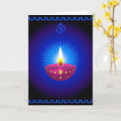 De Decoratieve Gloeiende Lamp van Diwali Kaart (Gele Bloem)