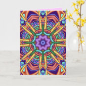 De decoratieve kaart van de caleidoscoopVerjaardag (Gele Bloem)