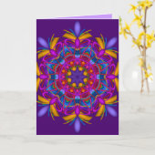 De decoratieve kaart van de mandalaverjaardag (Gele Bloem)