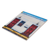 De decoratieve tegel "Twee rode deuren" Tegeltje (Zijkant)