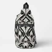 De decoratieve zwart-wit sling bag (Voorkant)