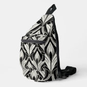 De decoratieve zwart-wit sling bag (Rechterhoek)