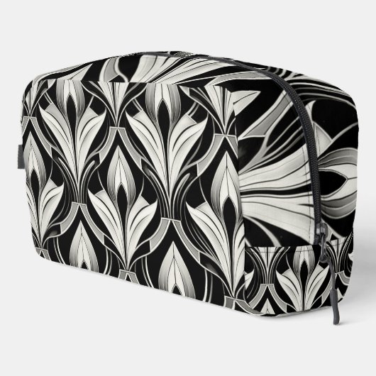 De decoratieve zwart-wit toilettasje (Rechterhoek)