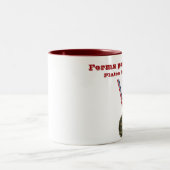 De deelnemer van Vormen sm rode 2-toon mok (linker (Center)