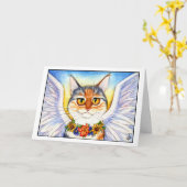 De deelnemingskaart van de Kat van de engel Kaart (Gele Bloem)