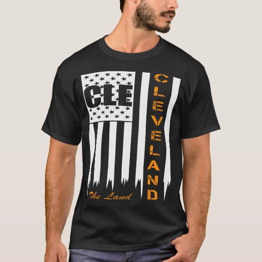 De deelstaat Cleveland met de Amerikaanse vlag CLE T-shirt (Voorkant)