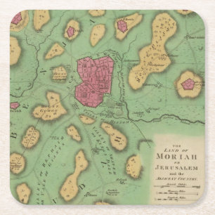 De deelstaat Moriah of Jeruzalem Kartonnen Onderzetters