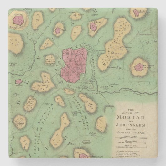 De deelstaat Moriah of Jeruzalem Stenen Onderzetter (Voorkant)