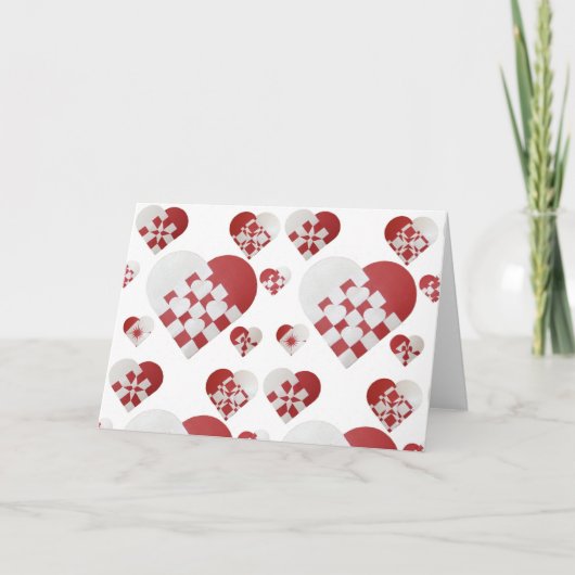 De Deense Harten van Kerstmis Feestdagen Kaart (Voorkant)